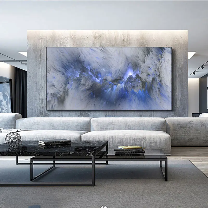 

Light Green Blue Geometric Clouds Wall Art Modern Abstract Canvas Painting Posters And Prints For Home Room Decor Pictures