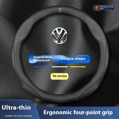 Автомобильный противоскользящий кожаный чехол на руль для Volkswagen Passat B8 Golf 7 GTI Beetle Magotan Tiguan T-ROC T-Cross Touareg Polo