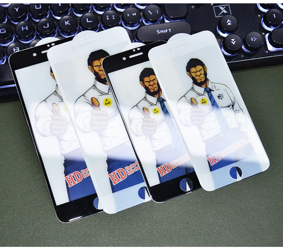 ESD Gorilla 3D High Aluminum Anti-Static Tempered Glass for iPhone 14 13 12 11 Pro Max X XS XR 7 8 Full Glue HD Screen Protector