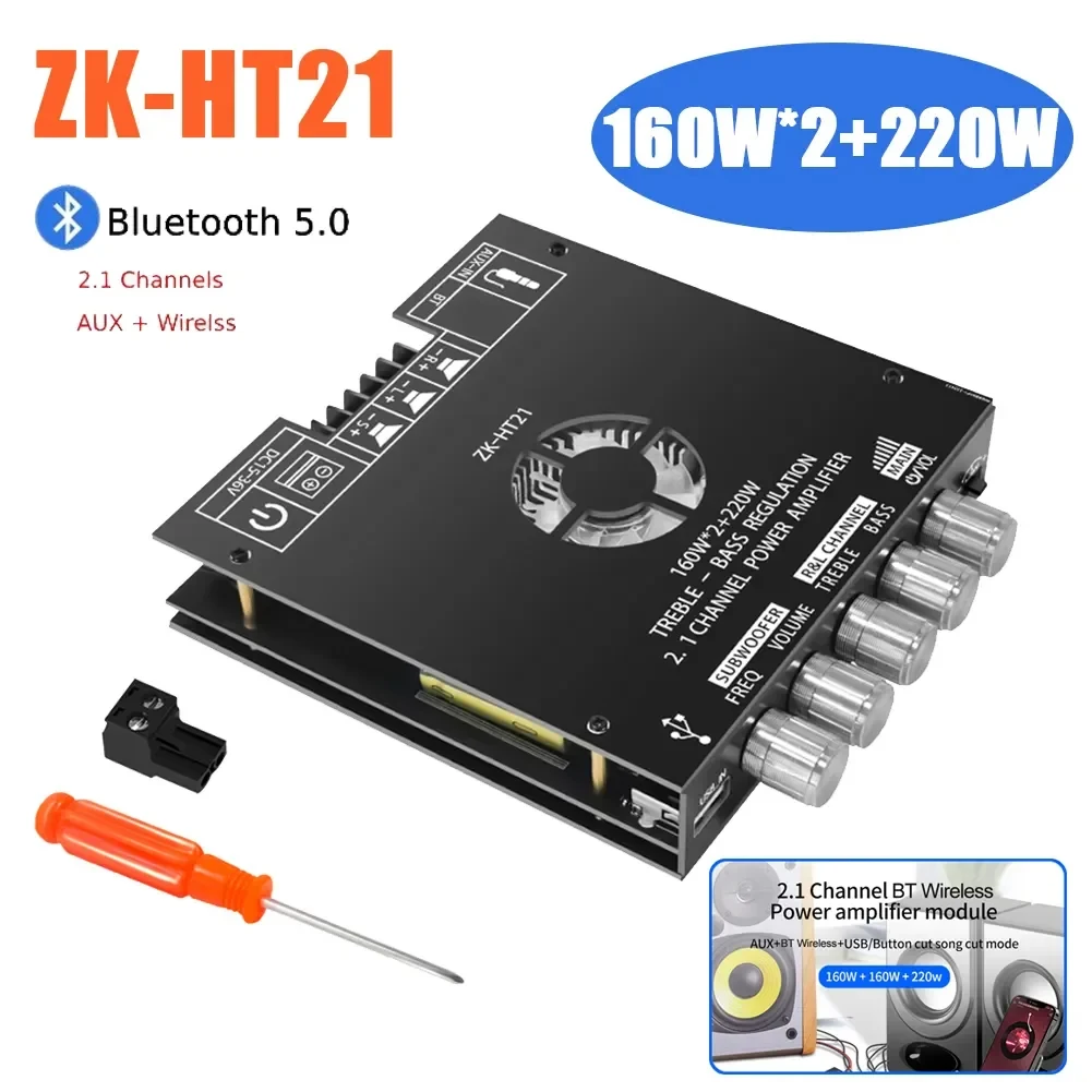 Плата усилителя Zk-ht21 Модуль Цифрового Усилителя 160 Вт X 2 + 220 Hi-fi