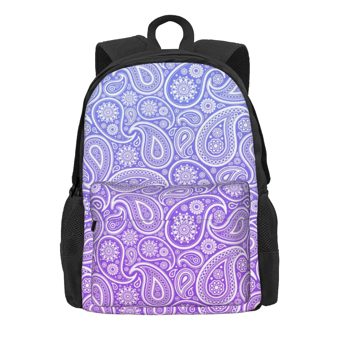 

Vintage Paisley Backpack Purple Ombre Workout Backpacks Male Novelty School Bags Custom Breathable Rucksack