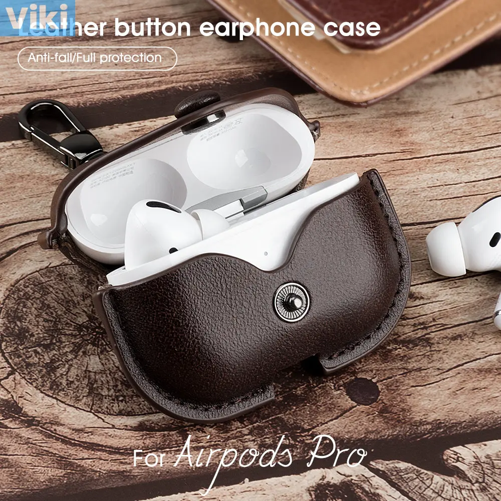 

Кожаные беспроводные Bluetooth-наушники для AirPods Pro, подлинный Защитный чехол для Apple Airpods Pro 2 3 air pods 3