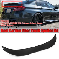 new psm style real carbon fiber f10 car rear trunk boot lip spoiler wing lid for bmw f10 5 series 4 dr sedan 2011 2017