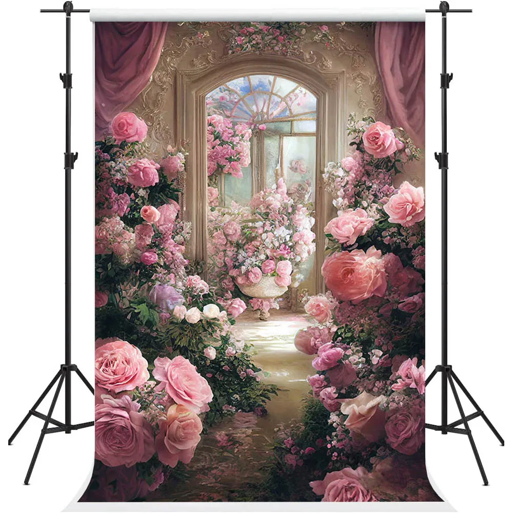 

Фотофон Mehofond винтажная картина маслом розовый цветочный сад детский день рождения свадебный портрет Фотостудия
