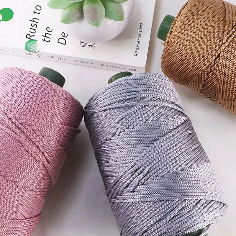 

1pcs 230 Grams of Light Viscose Ice Rope Summer Sun Hat Hand Woven Diy Hook Cushion Hollow Bright Silk Medium Thick Wool