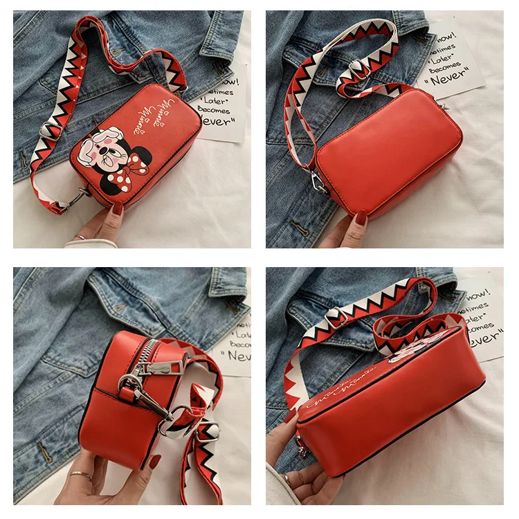 Disney Purse for Girl Kid Boy Children Mickey Mouse Shoulder Bag Women Cute Cartoon Crossbody Bag for Waterproof with Zipper