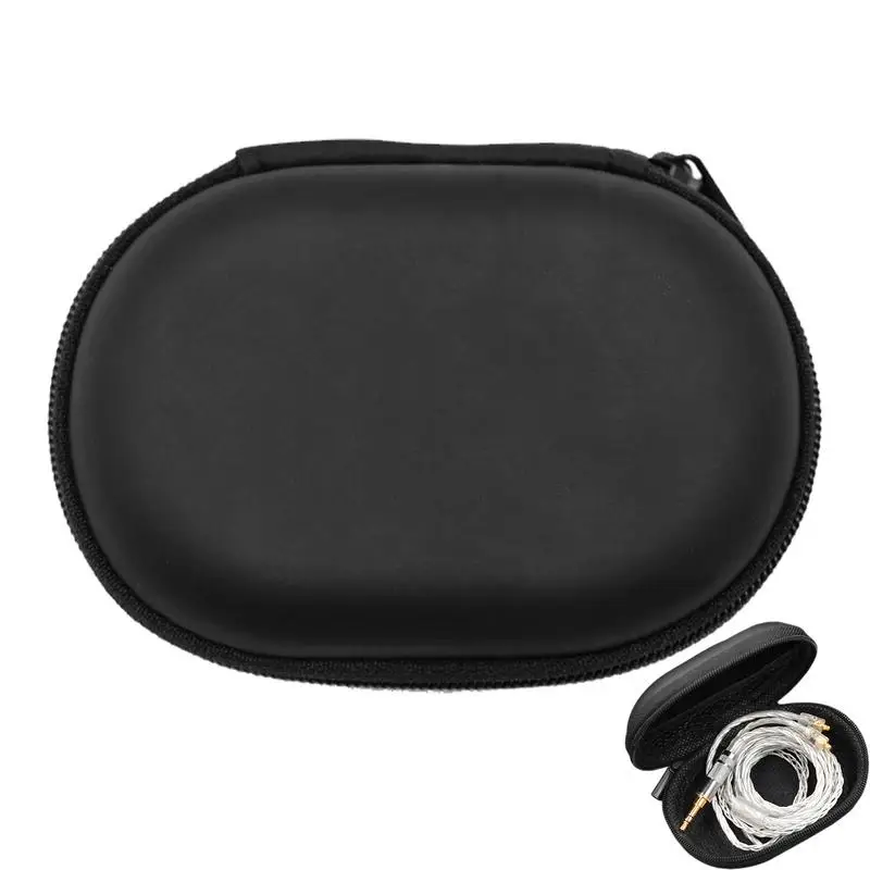 

Овальная сумка для хранения наушников, коробка для хранения проводных наушников из искусственной кожи на молнии, портативный контейнер для хранения для KZ BA10 AS10 ES4