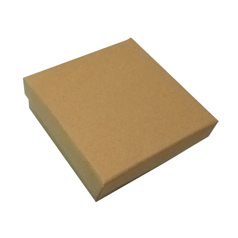 16 Pieces Of Kraft Cardboard Jewelry Box, 9 X 9 X 3Cm