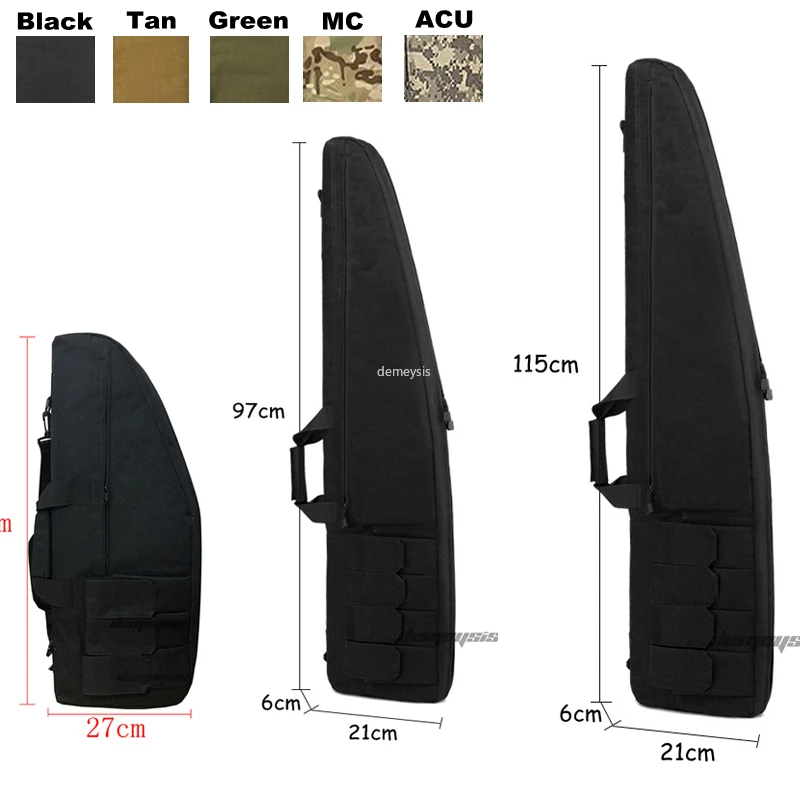 70cm, 95cm, 115cm Rifle Storage Case Tactical Gun Backpack Military Shotgun Bags with Padded Shoulder Strap and Pouches