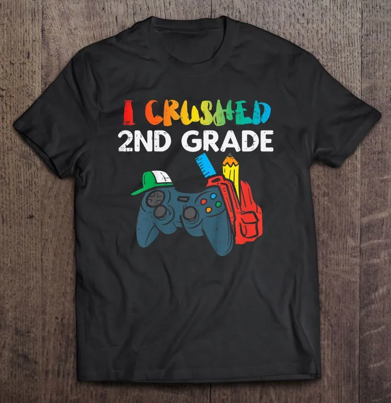 

Детская и раздавленная 2-я классная игровая футболка с игровым контроллером на прошлый день, школьная игровая футболка для мужчин, винтажна...