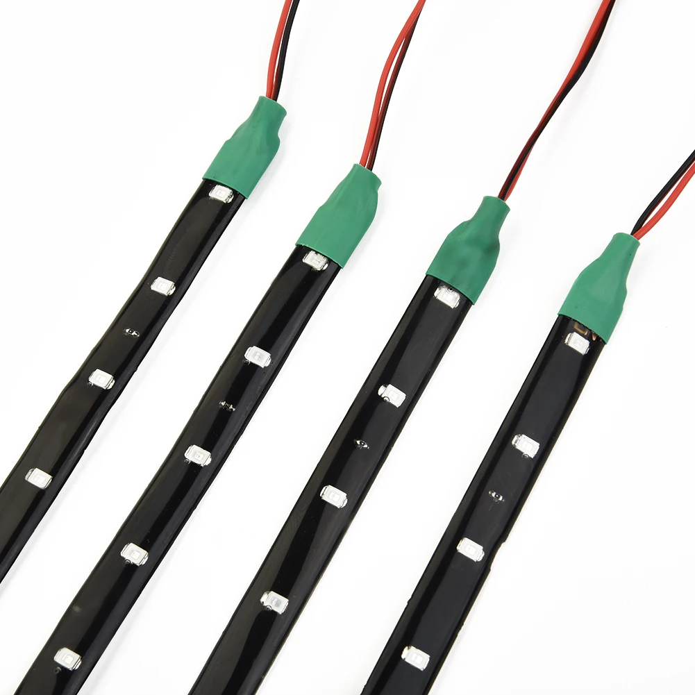 

Exterior LED Light Strip Flexible Green Interior Lamps Universal DC 12V Vehicle Waterproof 30cm 4pcs Atmosphere