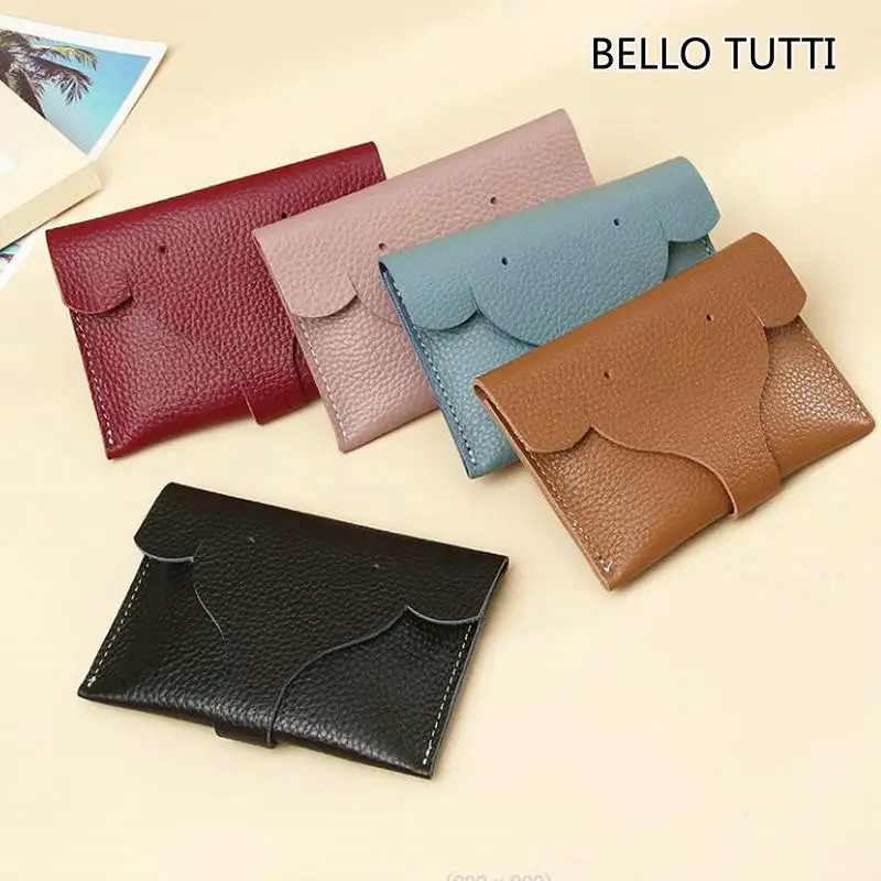 

Женский кошелек для мелочи из воловьей кожи с короткими ключами