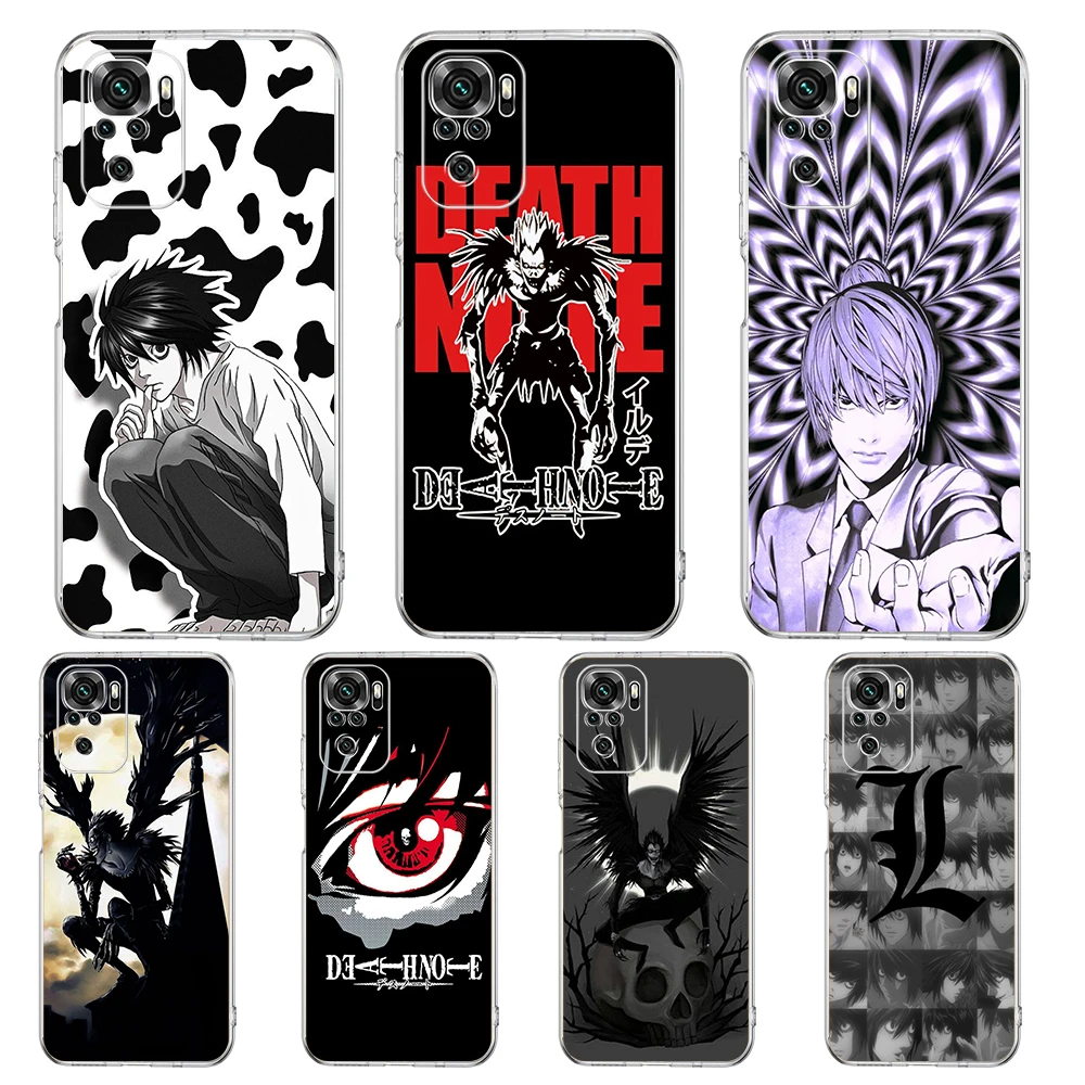 

Anime Manga Death Note Phone Case for Xiaomi Redmi K40 Gaming 8 8A 9 9T 9A 9C 10 Note 8 8T 9 9S 10 11 Pro Transparent Soft Shell