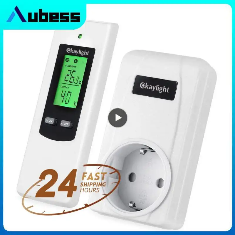 

Plug In Thermostat Heating Cooling Mode Built In Temp Sensor Temperature Controller Timer Socket Wireless Thermostat For Heater
