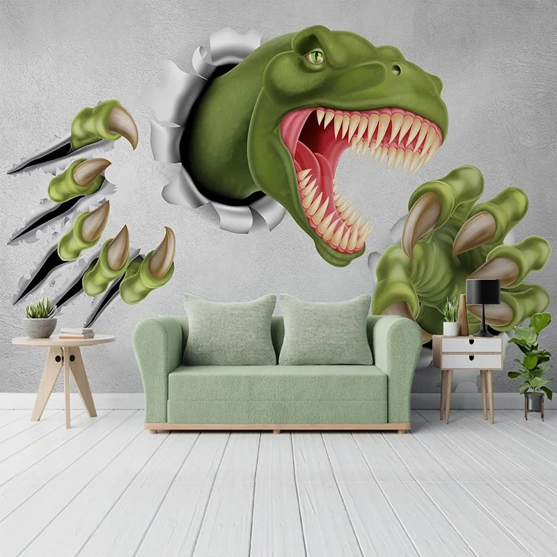 

Custom Modern Minimalist 3D Wall Dinosaur Children's Room Backgrou Wallpaper Mural For Bedroom Papel De Parede Tapety Home Décor