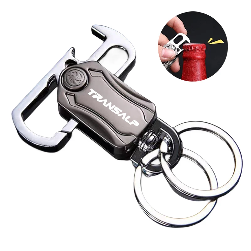 

Bottle Opener Keyring MultiFunction Keychain Fingertip Gyro Spiner Gyro Anxiety Relief Portable For HONDA Transalp 600 650 700