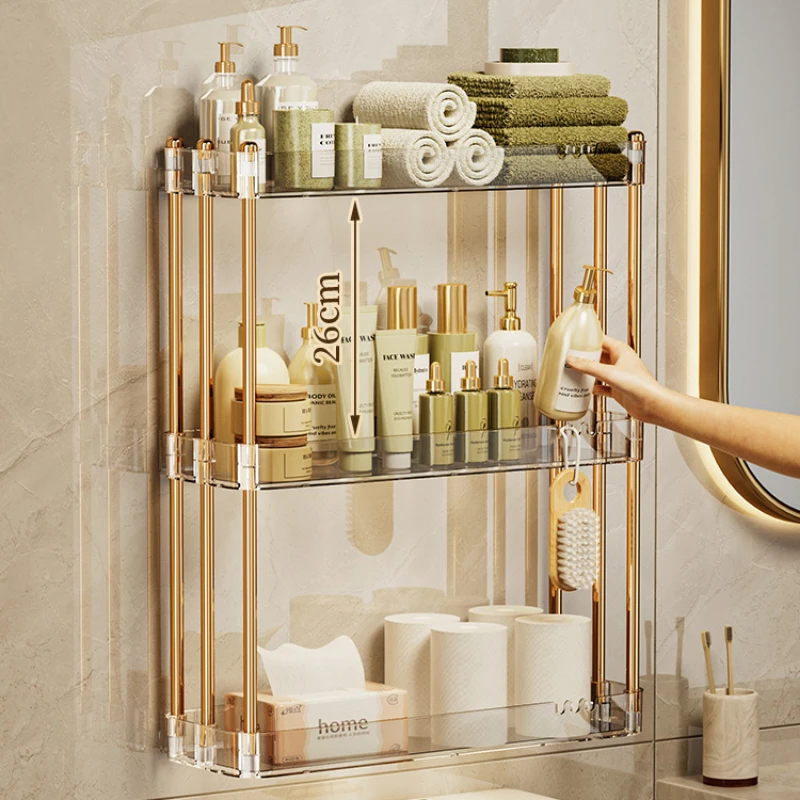 Стеллаж для хранения полотенец в ванную комнату многослойный металлический