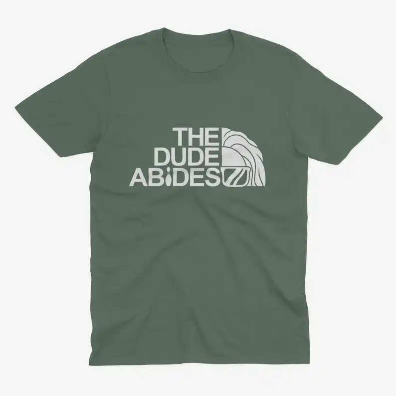 Фото Рубашка в стиле ретро The Dude Abides Bowling — дизайн цитаты «Большой Лебовски», футболка Лебовски, фильм «Кине Братья», фильм №5