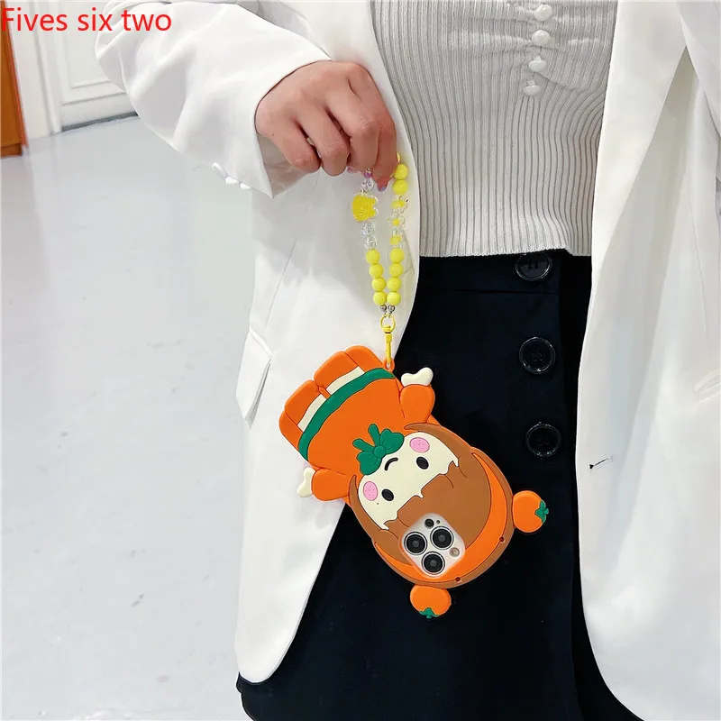 Мягкий силиконовый чехол с корейским мультяшным рисунком Super Cute 3D Orange Girl для Xiaomi