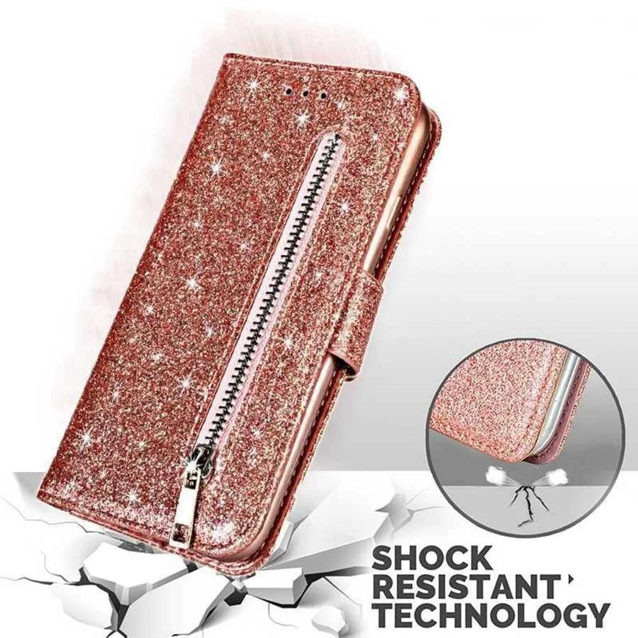 Wallet Glitter Leather Card Slots Case For Huawei P20 P30 P40 Lite Pro P Smart 2019 Y6 Y7 2019 Honor 8A 10i 10 Lite 20 Lite 20S
