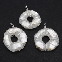 new style circle pendant pearl white crystal twine pearl jewelry making necklace pendant for diy bracelet earring accessories