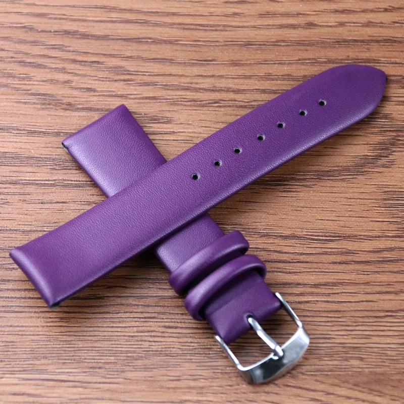 Soft Watch strap 8mm 10mm 12mm 14mm 16mm 18mm 20mm 22mm 24mm Men leather Women Watch band Part Purple Green Blue