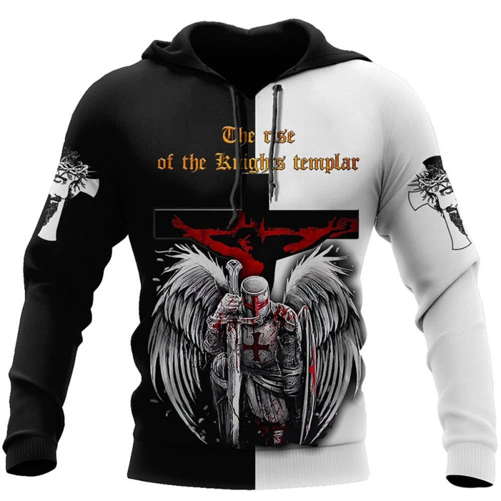 New popular men's large fashion hooded outdoor sweatshirt 3d printing casual trend pullover top