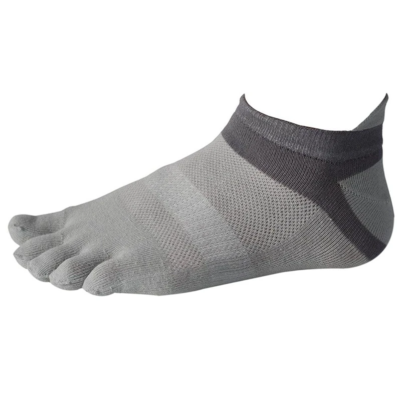12 Pair Men Cotton Low Cut Athletic Socks 5 Toe Socks Mesh Wicking, Black+White+Yellow+Blue+Green+Grey
