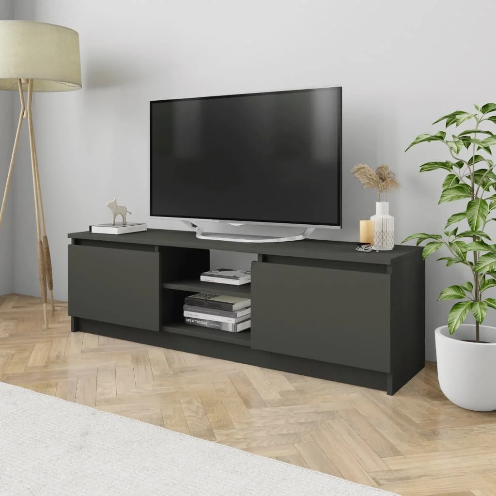 

TV Media Console Television Entertainment Stands Cabinet Gray 47.2"x11.8"x13.9" Chipboard