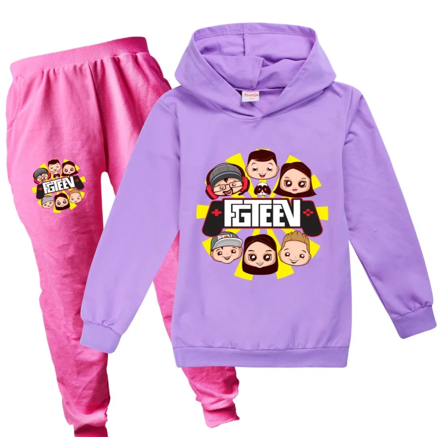 

Fgteev Suit Kids Sweater Baby Set Long Sleeved Hoodies+Pants Outfit Children Clothing for Teens Tshirt Boys Tops