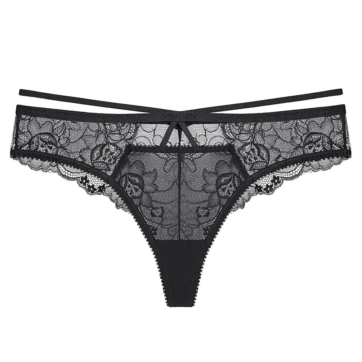 

French hot style sexy lace slim ladies underwear breathable comfortable strap design low waist briefs