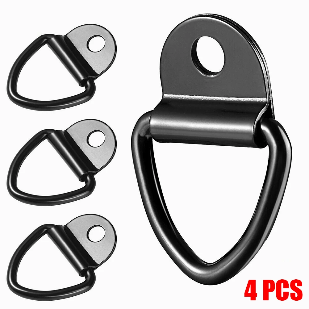

4Pcs Boat Truck D-Ring Tie Down Anchors Heavy Duty Steel 1000lbs 12mm/0.5" For Car Cargo Trailers Boat Garden Durable Tools