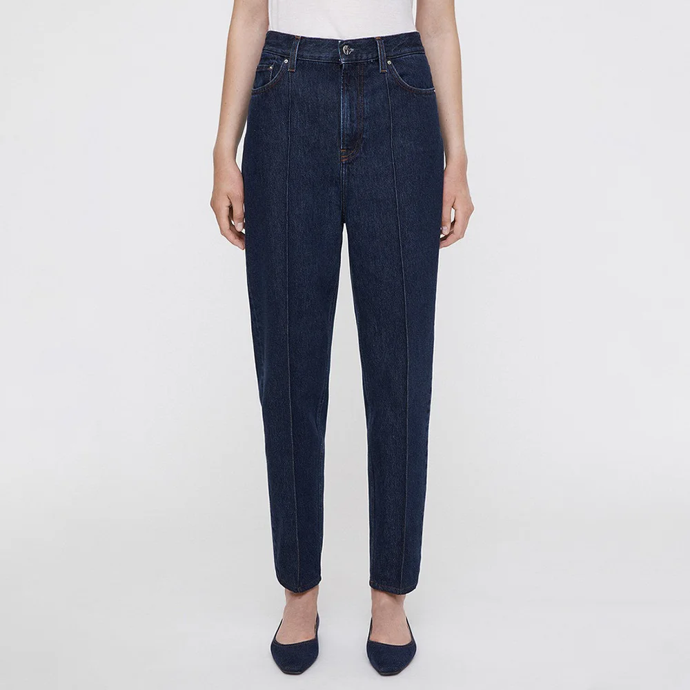 

Tote@22 Spring and Autumn New Design Sense Mid-Seam Splicing Fashion All-match Modified Leg-Shaped Pleated Tapered Jeans