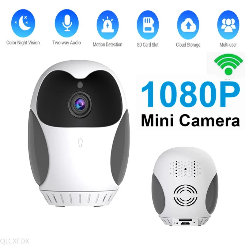 

Мини-камера 1080P HD ночное видение беспроводная Wi-Fi ip-камера 360 градусов Обнаружение движения удаленный мониторинг маленькая видеокамера
