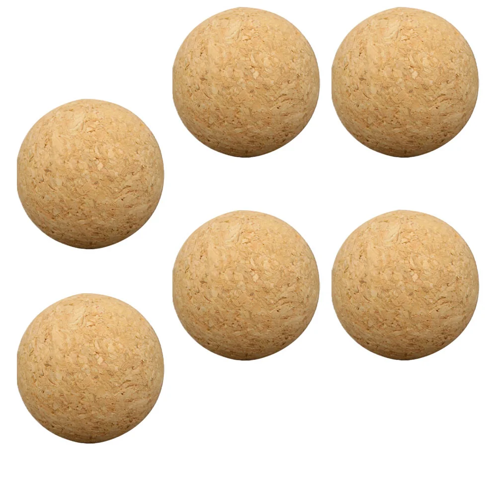 

6Pcs Wear- resistant Foosball Balls Wooden Cork Multi- function Cork Balls Tabletop Soccer Replaceable Soccer Foosball