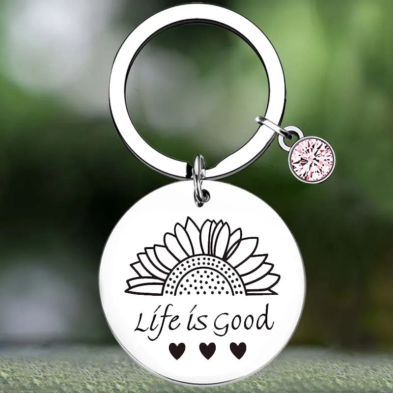 

Cute Sunflower Keychain Daughter birthday graduation inspirational Key Chain Pendant Jewelry girl chrismas Gift
