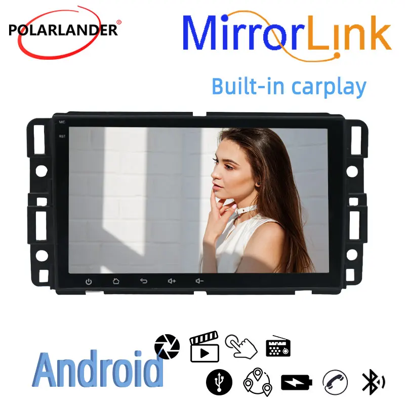 2 Din 1+16G GPS Navigation Bluetooth WiFi Touch Screen Car Multimedia Player Carplay Android 10 8 Inch For Chevrolet GMC Buick