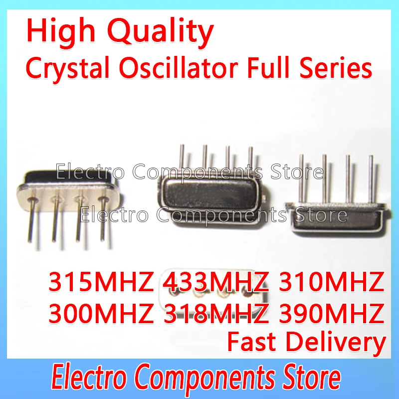 

60PCS 6ValuesX10PCS F11 315MHZ 433MHZ 310MHZ 300MHZ 318MHZ 390MHZ 4P 75K SAW Filter 4Pin Crystal Oscillator R315 R433 R310 R300