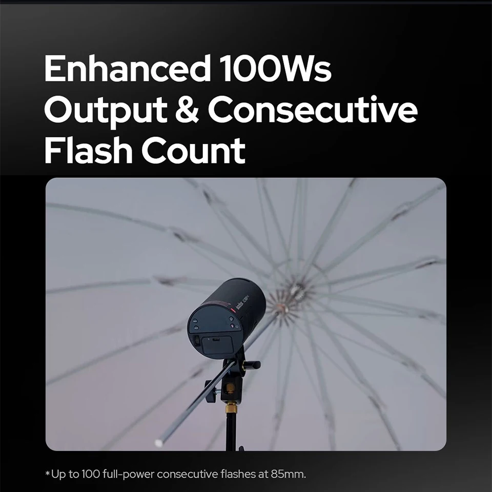 Фото Беспроводная карманная вспышка Godox AD100PRO II 2.4G HSS 100W TTL для съемки на улице, совместимая с камерами Sony, Canon, Nikon, Fuji, Olympus №3