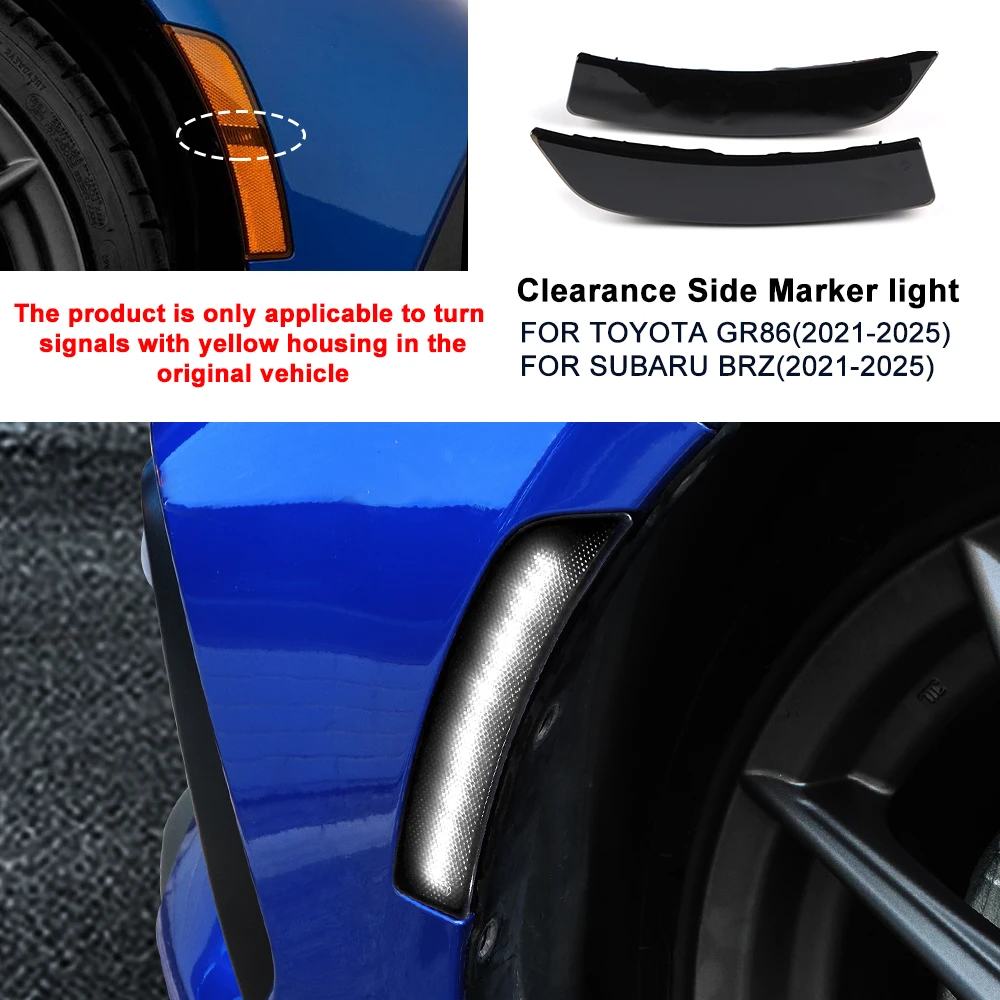 

Для USDM Subaru BRZ Toyota GR86 2021 2022 2023 2024 2025 LHD RHD Автомобильный боковой габаритный фонарь Белый сигнальный светодиодный индикатор