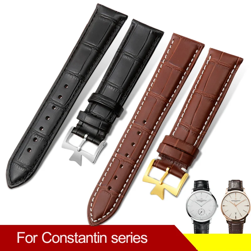19mm 20mm 21mm 22mm Genuine Leather Watch Band Replacement For Vacheron Constantin Patrimony VC Black Blue Brown Cowhide Strap