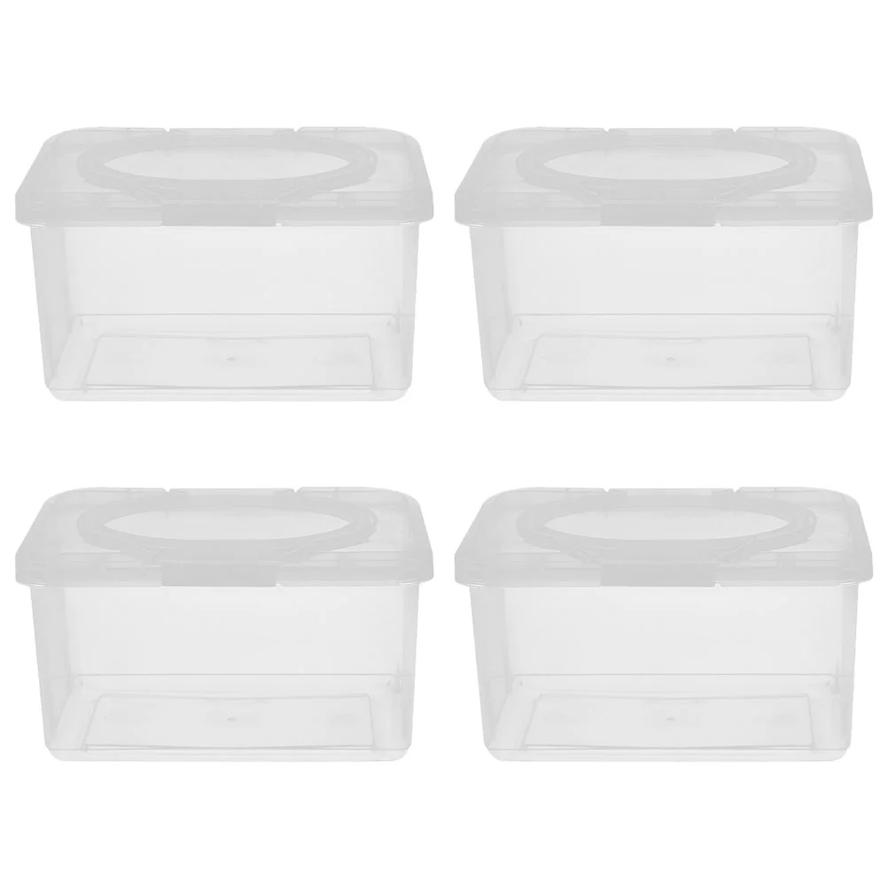 

4 Pcs Baby Wipes Box Plastic Storage Containers Clothes Tissue Paper Dispenser Parent Convenient Travel Wet