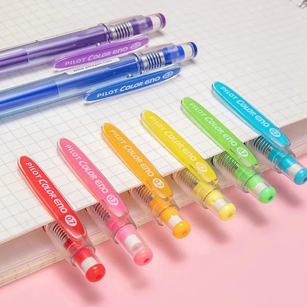 8 шт. набор механических карандашей Japan PILOT 0 7 мм цветной грифель HCR-100 стираемые