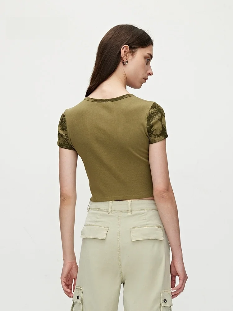 Модная облегающая футболка с короткими рукавами и плечами женская модная