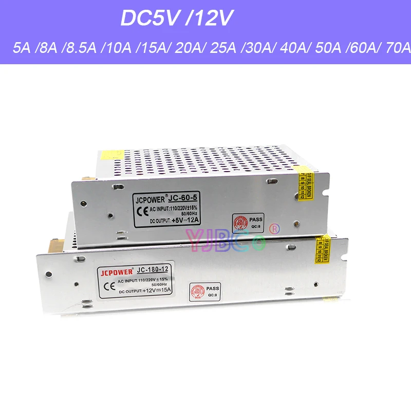 DC 5V 12V Switching Power Supply AC100-240V to DC 5V 12V 5A 8A 8.5A 10A 15A 20A 25A 30A 40A 50A 60A 70A LED Strip Power Adapter