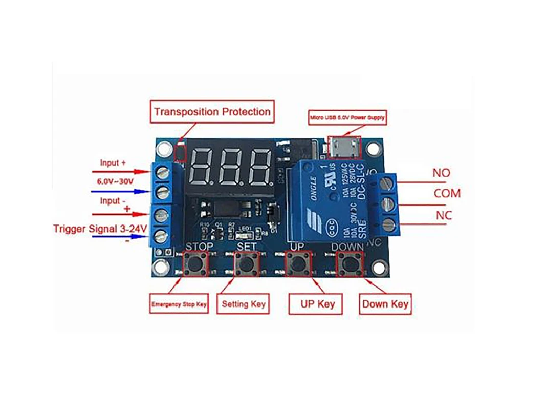 Реле времени 5 В 12 24 постоянного тока