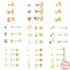 Автоклав реальные 925 пробы Серебряные серьги комплект маленькие милые серьги-гвоздики для Для женщин серьги в стиле пирсинга букле Oreille Femme 2021 тенденция