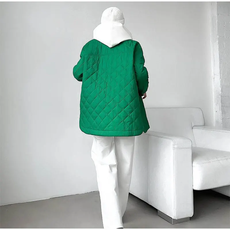 Jocoo Jolee Women's Winter Jacket With Belt Green Oversized Parka Long Warm Loose Casual Quilted Coat Vintage 2022 Chic Outwear