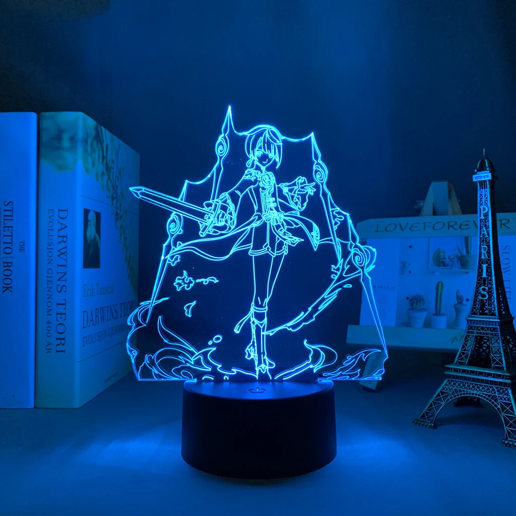 

3d Led Lamp xingqiu Genshin Impact for Child Bedroom Decoration Kids Birthday Gift Room Decor Genshin Impact Led Light Bedside