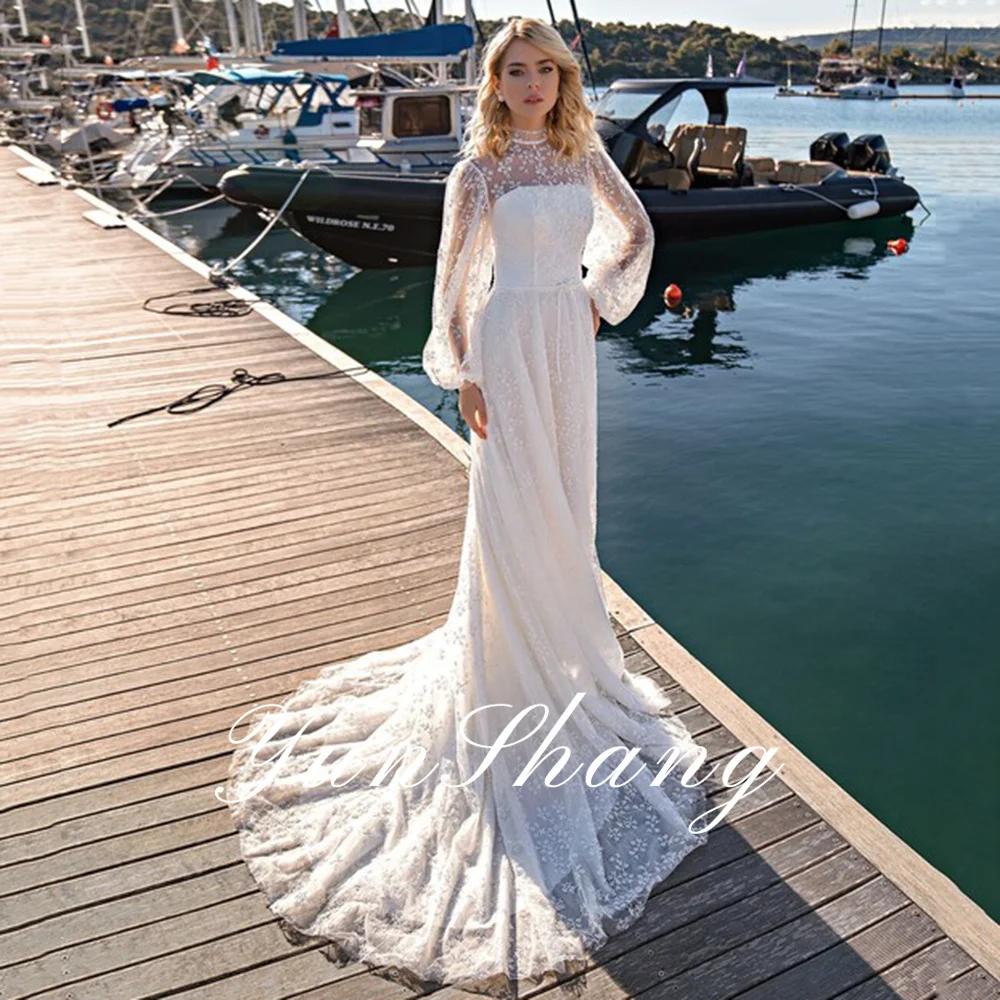 Женское свадебное платье It's yiiya белое кружевное трапециевидной формы на